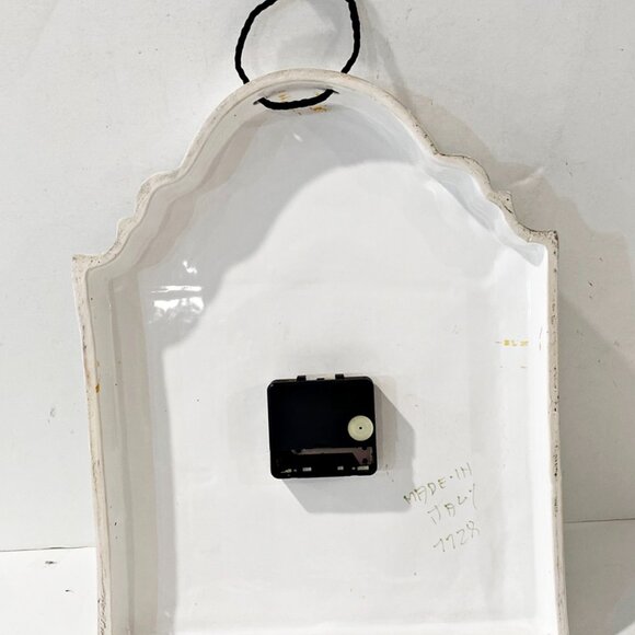 Williams Sonoma Wall Clock White Porcelain Blue Floral Hand Painted Italy - Picture 4 of 7